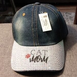 Denim Cat Mom Baseball Hat